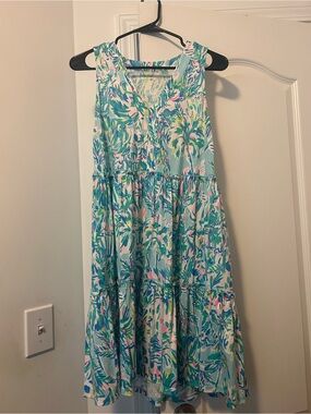 Lilly Pulitzer Sleeveless Tropical Print Dress - Aqua, Teal, Pink